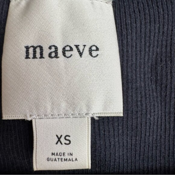 Maeve tank top black ribbed square neckline stretchy basic casual top shirt luxe - Picture 2 of 4